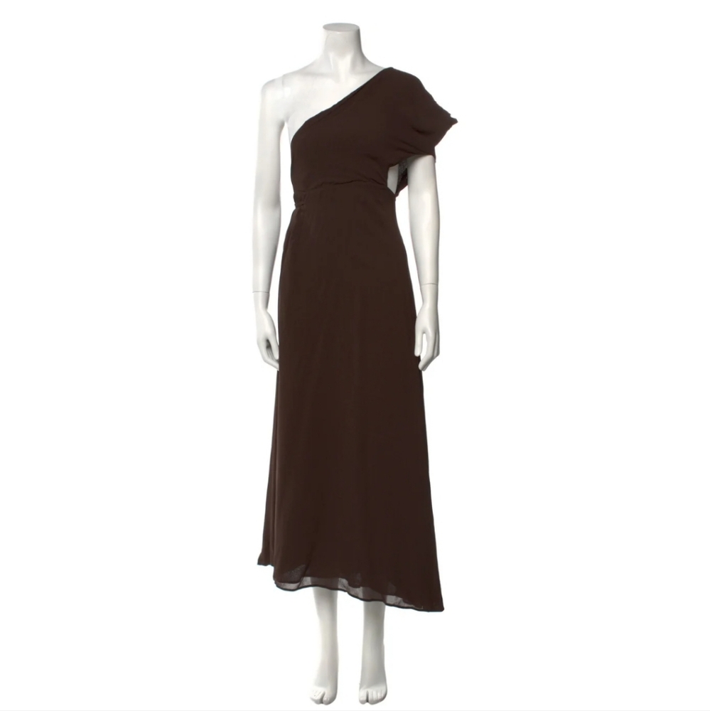 Reformation One- Shoulder Short Sleeve Tunic Drees Brown Size 4